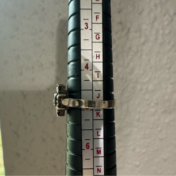 Vintage Bohemian Garnet 900 Silver Flower Cluster Ring Size 5 - Picture 8 of 8